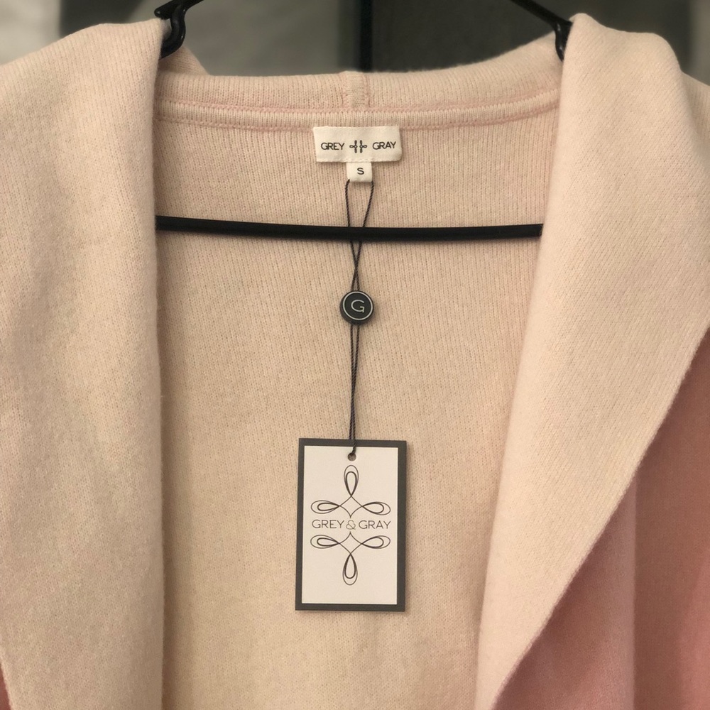 Pink hoodie cashmere sweater - Picture 2 of 4